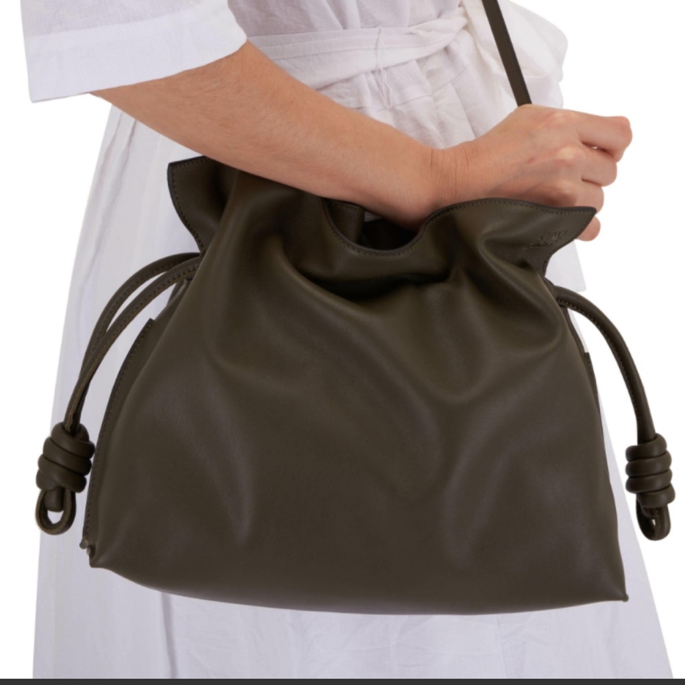 Loewe Flamenco Clutch Medium Khaki Green